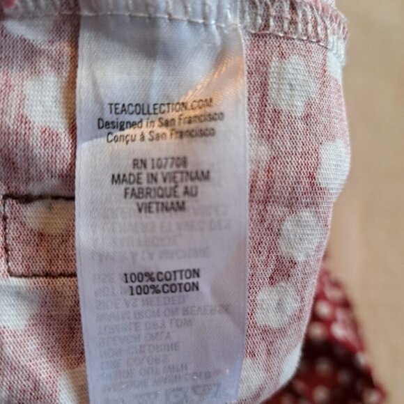 Tea Collection girls size 10 red shirt with white flowers. VGUC - Picture 4 of 4